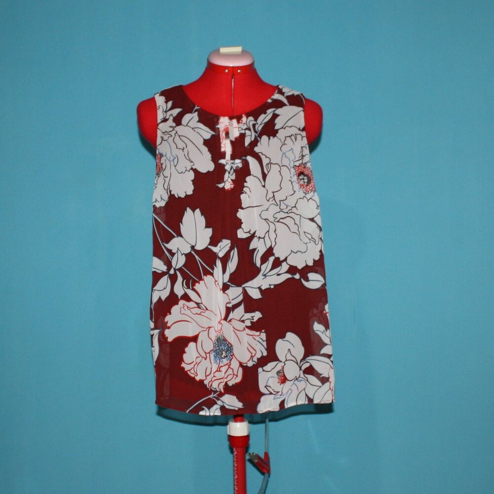 Red Floral Blouse